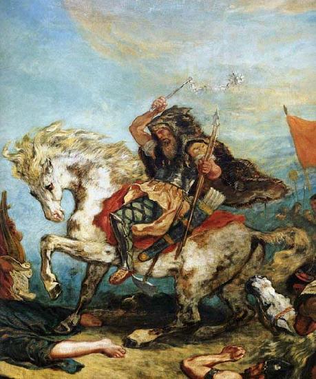 Eugene Delacroix Attila and his Hordes Overrun Italy and the Arts Norge oil painting art